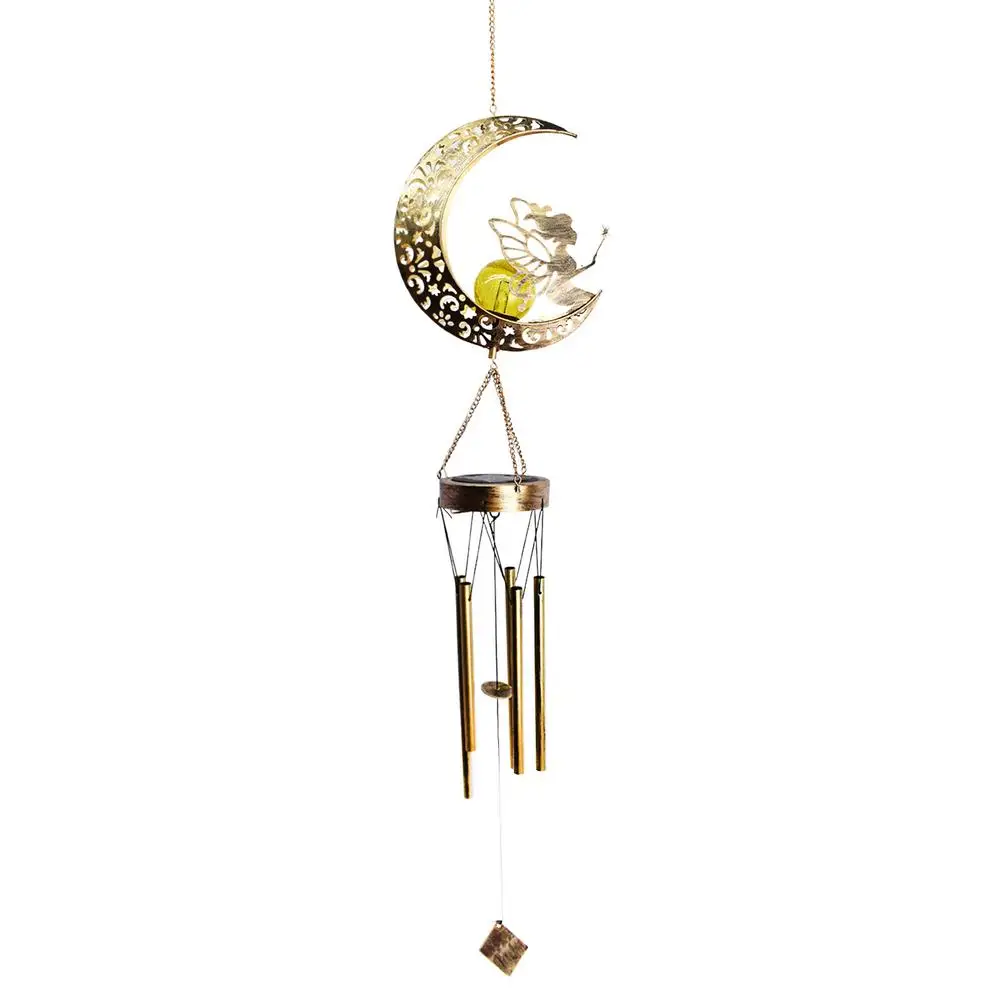 

Moon Crackle Glass Ball Solar Wind Chimes For Outside Moon Fairy Wind Chime Hangings Ornament Unique Night Light Moon Decoration
