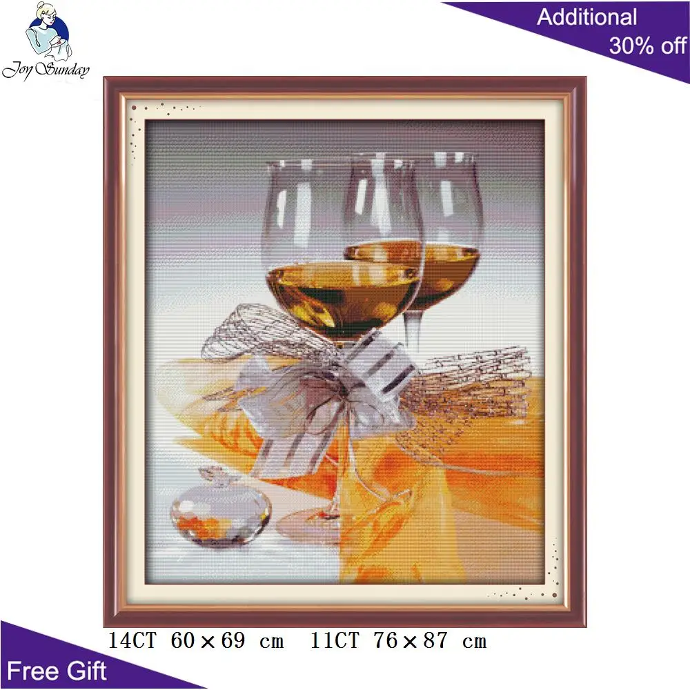 Joy Sunday винная вышивка крестиком J010J022J026J046 бокал для вина розы красное вино вкус