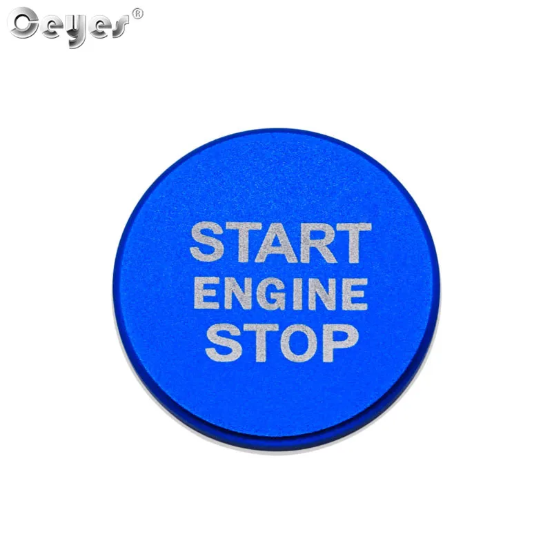 Blue Button Cover Ceyes наклейки для стайлинга автомобилей для Audi A5 A7 Q3 Q5 Q7 8R A4 B9 Авто Start Stop стильная кнопка Зажигания для автомобиля кольцо чехлы чехол Круг Аксессуары - Название цвета: Blue Button Cover