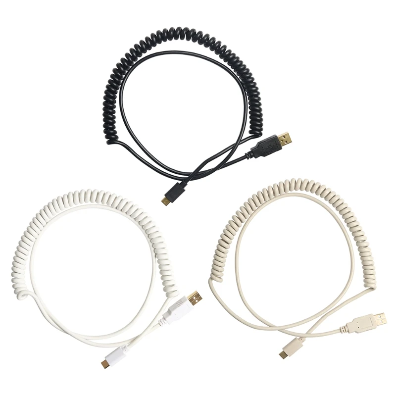 Creative Spiral Mechanical Keyboard Type-C Cable Wire Coiled USB Soft for Detachable Digital Spare Parts LX0B | Электроника