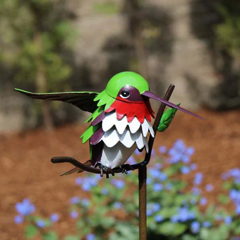 

Garden Decoration Statue Happy Bird Garden Branch Plug-in Garden Decoration Statue Creative Props Crafts For Home Decoration