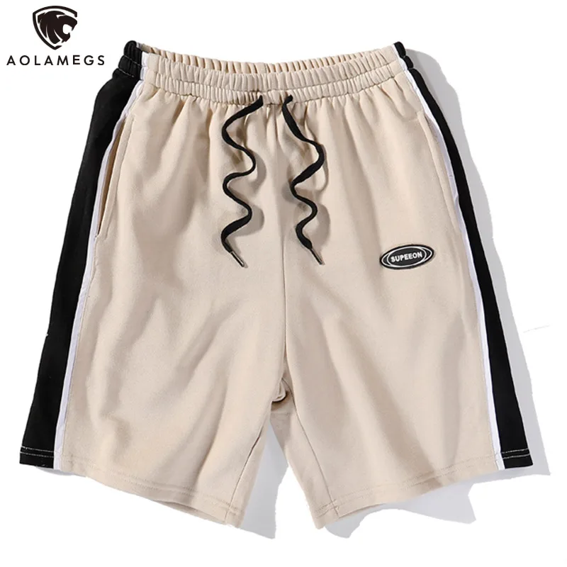 

Aolamegs Patchwork Shorts Men Sports Basketball Casual Shorts Summer Beach Board Shorts Fashion Male Clothing High Street Pants