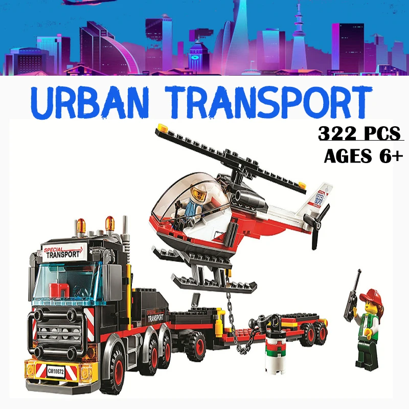 

Toy Bricks Technic Vehicles Heavy Transport Building Blocks Helicopter Model Bricks Kids Boys Assemble Toys Children Gift