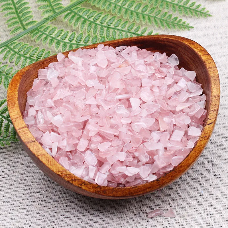 Оптовая продажа, натуральные блестящие чипсы из розового кварца, камень для украшения, 7-9 мм, 1 шт.
