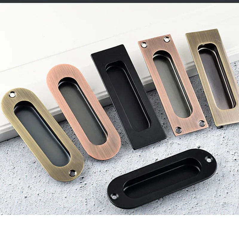 Встраиваемая невидимая дверная ручка черная Скрытая Пряжка для раздвижных