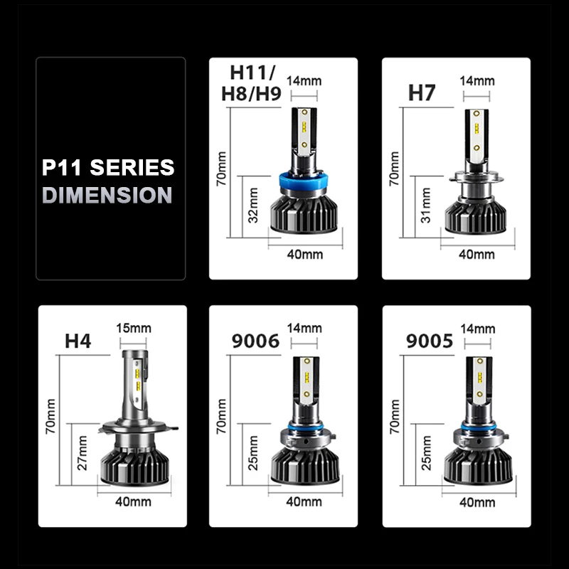 2x H1 LED H7 20000LM H8 HB3 9005 HB4 H11 Led Headlights Bulbs 9012 HIR2 high power With ZES Chips For Fog Lights CARLitek SA | Автомобили