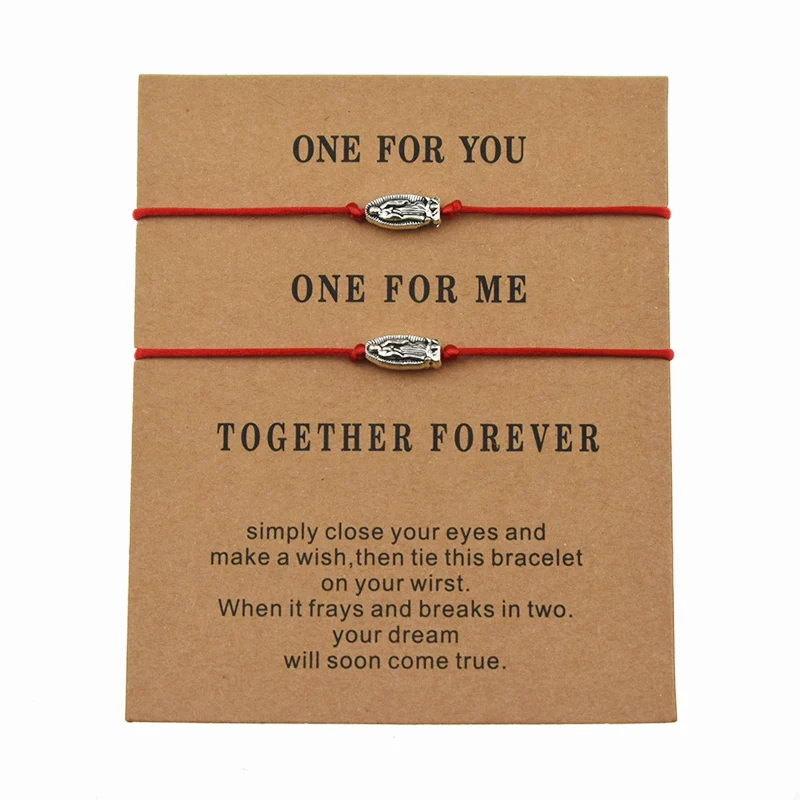 Уникальные красные и черные регулируемые браслеты с шармами 2 шт./компл.|Браслеты