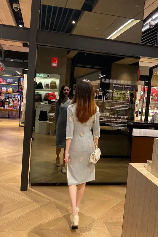 Китайский Для женщин Qipao платье Винтаж приталенные женские вечерние Vestido Robe с