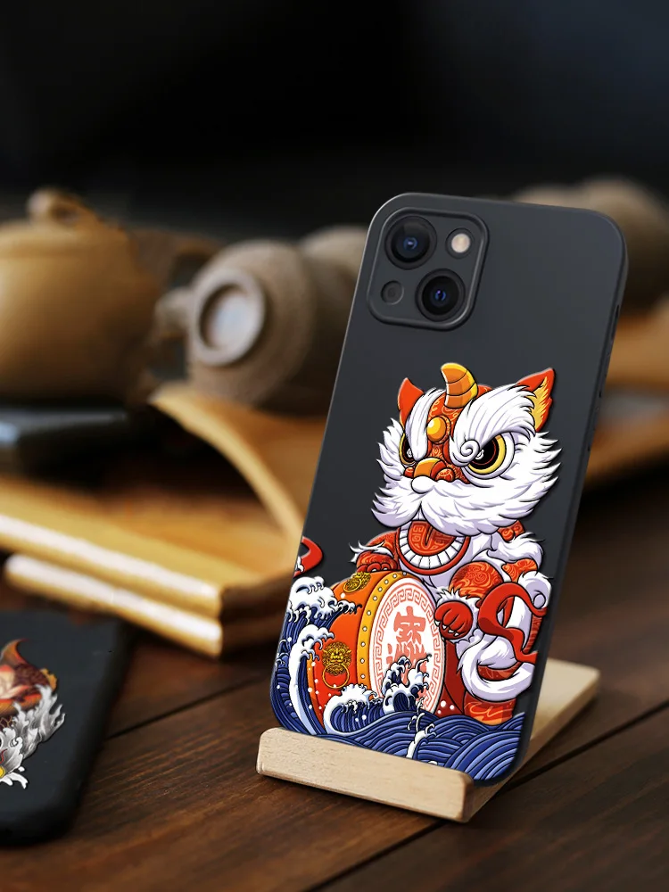 

Чехол для телефона с тисненым львом для Iphone 13 pro max mini, 12promax 11promax xsmax