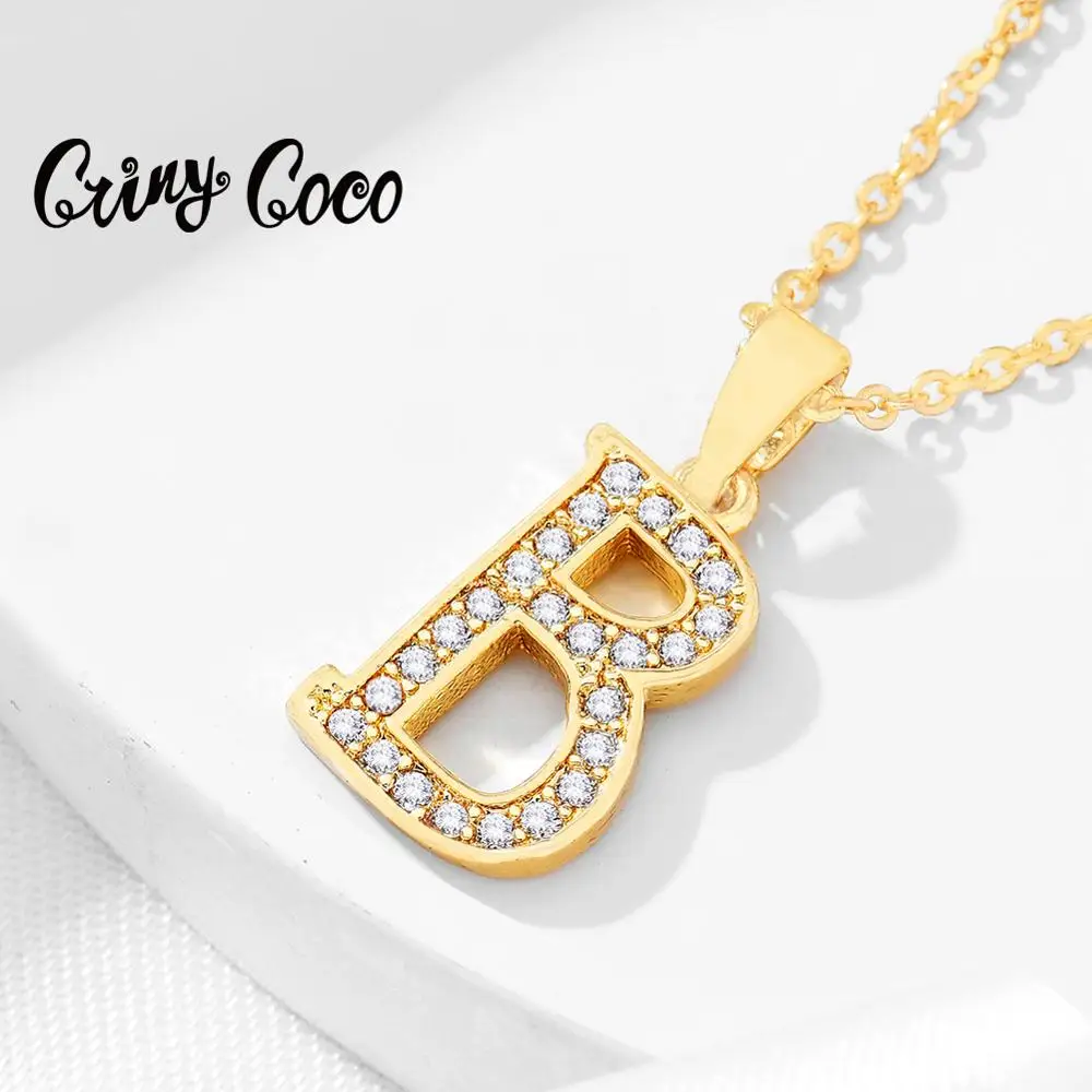 Cring Coco 2020 Новые Подвески с буквой B ожерелья Модные CZ цепи ожерелье для женщин