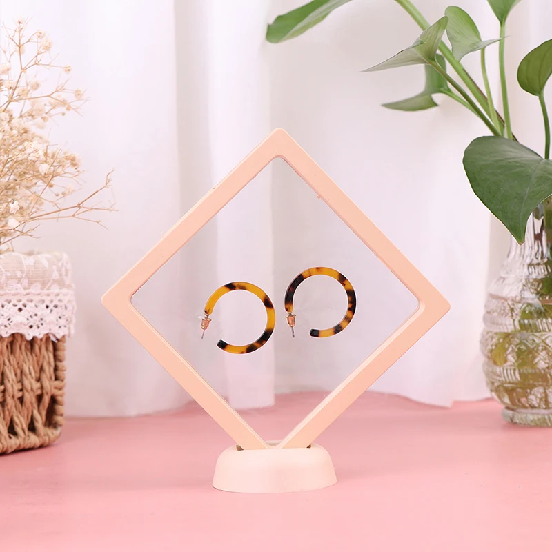 

3D Color Floating Picture Frame Box Jewelry Display Stand Presentation Case Suspensiony Storage Jewelry Bracelet Packaging Box