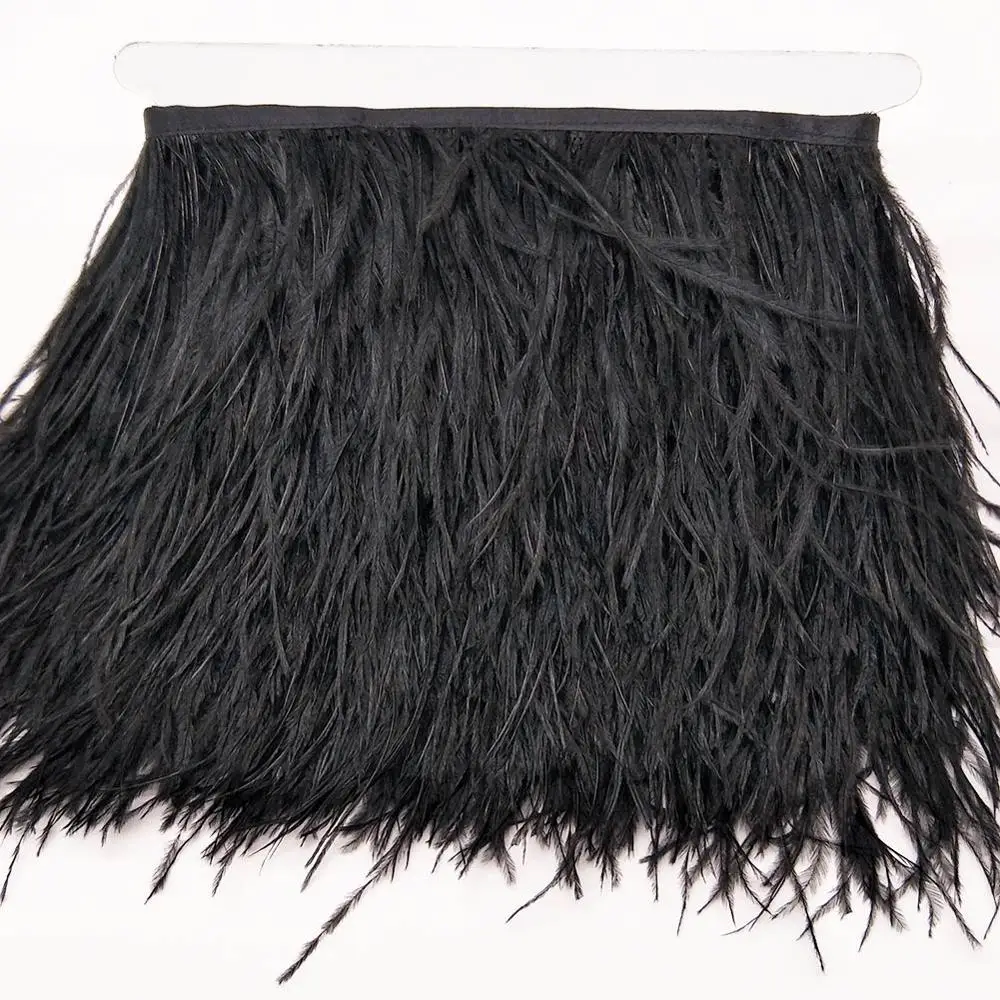 

Wholesale High Quality 10Yards 10-15cm Ostrich Feather Ribbon Ostrich Feathers Trim Fringe Clothing Decoration Plume Trim Diy