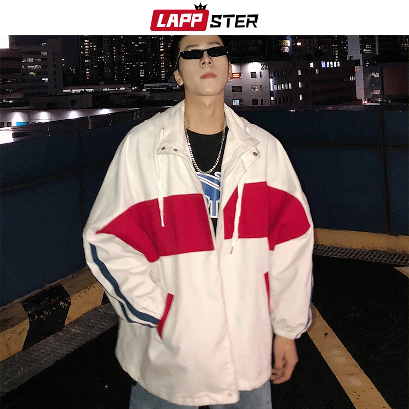 Мужская ветровка в стиле хип-хоп LAPPSTER красная винтажная куртка-бомбер с цветными