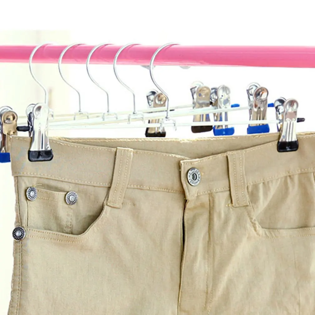Брюки юбка вешалки Высокое качество нержавеющая сталь подставка держатель с 2