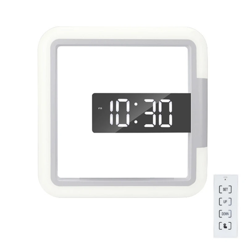 

2022 New LED Wall Clock Digital Table Clock Alarm Mirror Hollow Wall Clock Modern 3D Design Nightlight Home Living Room