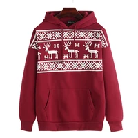 men christmas sweater funny xmas snowflake reindeer print hoodie sweatshirt autumn winter men gift