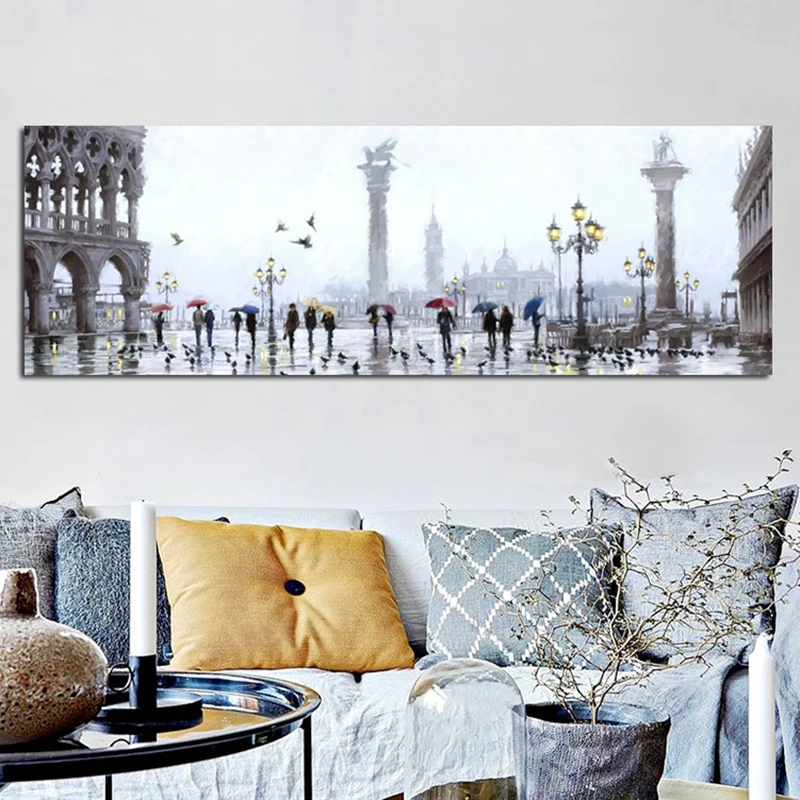 Ричард манайл городской пейзаж картины на холсте Классический строительный