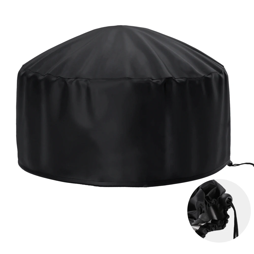 

Round Dustproof UV-Proof Rainproof DIY Black Oxford Fabric UV Protection 86*36cm Waterproof For Outdoor Washable Fire Pit Cover