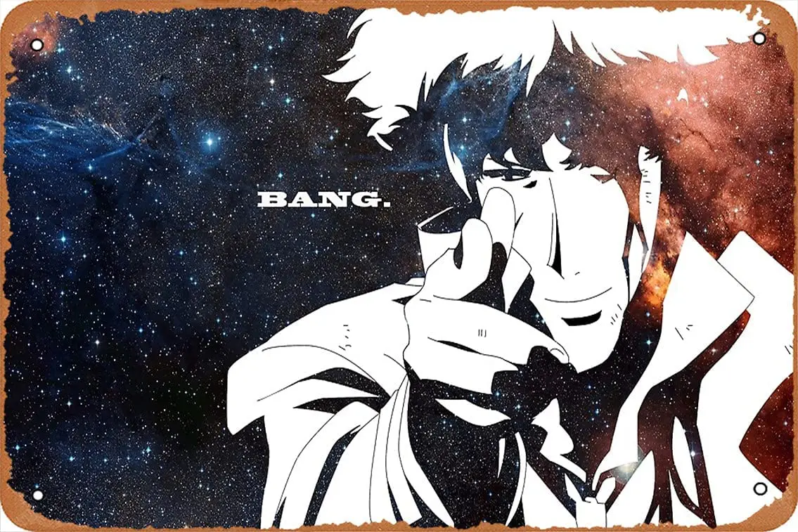 

Shvieiart 8 X 12 Metal Signs Cowboy Bebop Bang | Spike Spiegel Vintage Look Metal Tin Poster