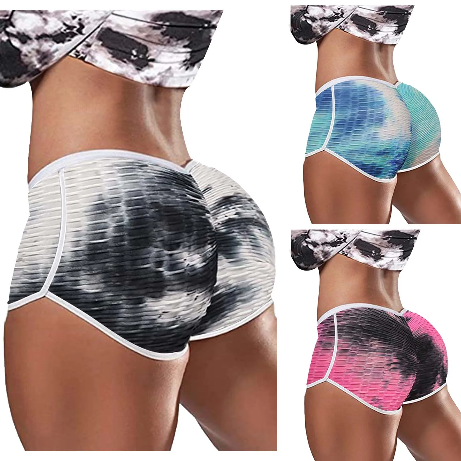 

Women's Workout Leggings Fitness Sports Running Fintness Athletic Fashion Female Tie dye Slim Ultra-Short Vogue Mujer Gym шорты