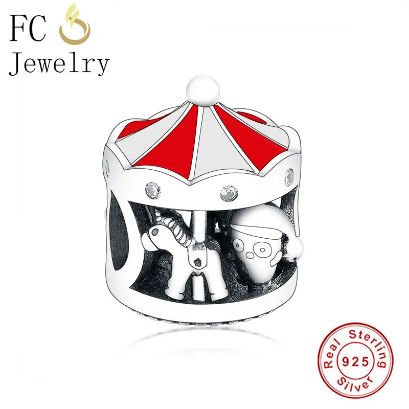 FC Jewelry Fit Original Brand Charm Bracelet 100% 925 Silver Hat Penguin Unicorn Bruno Carousel Making Christmas Berloque 2019 | Украшения