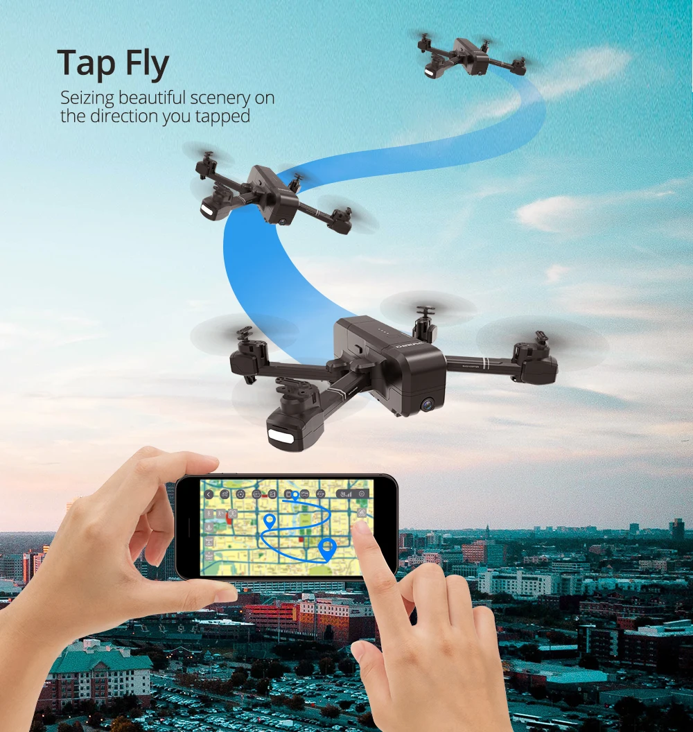 DEERC DE25 gps Дрон FPV с камерой 1080p HD Wifi RC дроны селфи следуем за мной Квадрокоптер gps ГЛОНАСС Квадрокоптер