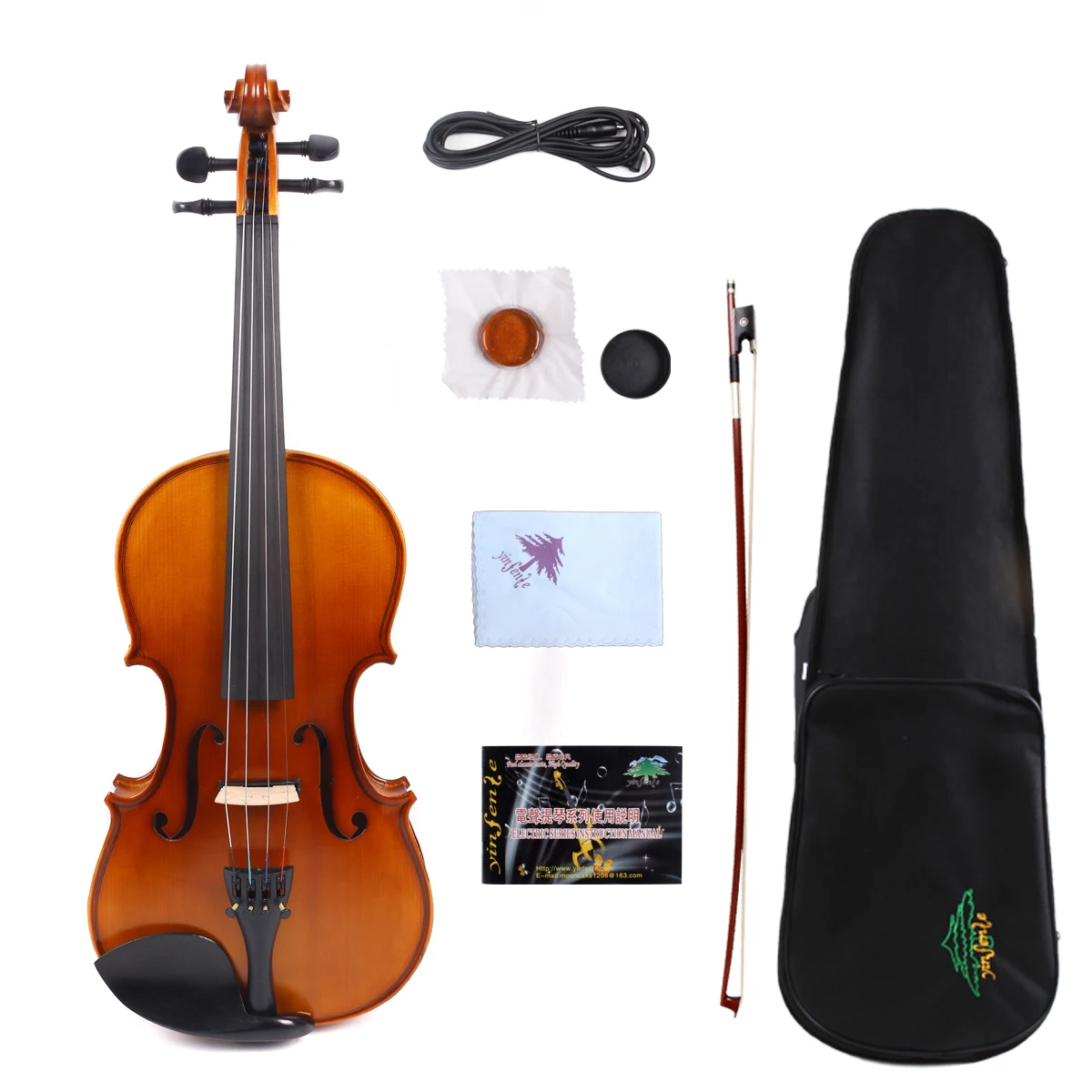 

Yinfente Electric Acoustic Violin 1/2 1/4 1/8 3/4 4/4 Maple+Spruce Handmade Free Case+Bow+Cable #EV1