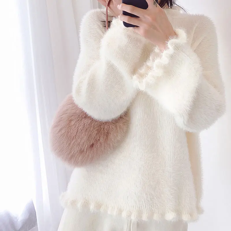 DISIMAN осенние и зимние корейские вязаные свободные пушистые женские свитера