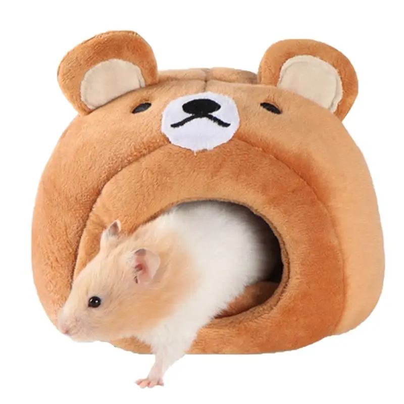 

1 Pc Small Animals Soft Warm House Plush Guinea Pig Sleeping Bed With Pad Comfortable Winter Pet Sleeping Nest For Ferret Gerbil