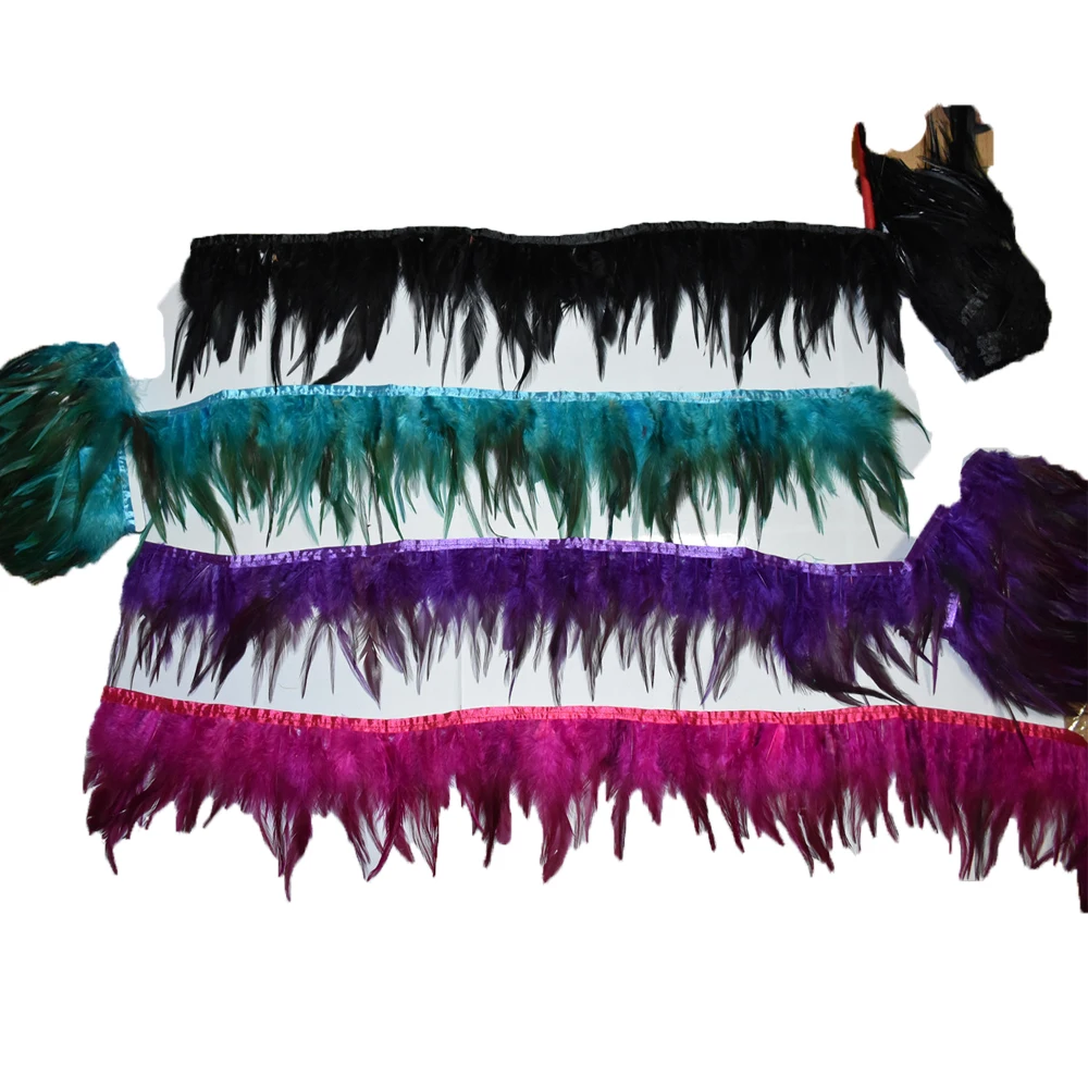 2 ярда в партии Куриный хвост крылья петушиная лента пояс с перьями отделка