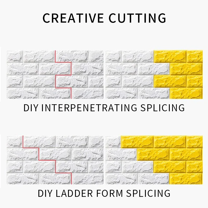 

10pcs 3D Wall Sticker Imitation Brick Bedroom Decoration Waterproof Self Adhesive Wallpaper For Living Room Kitchen TV Backdrop