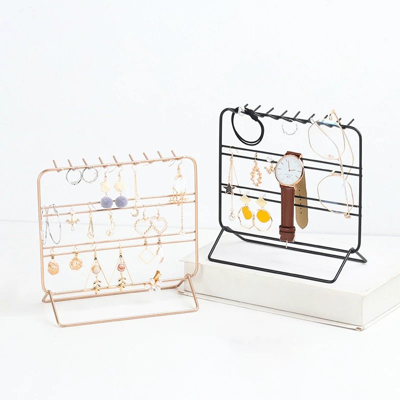 

Simple modern Iron jewelry storage jewelry rack hanging earrings stud rack Necklace Bracelet Display Rack