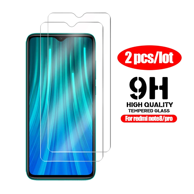 2 шт 9H Защитное стекло для Redmi Note 8 pro 7 закаленное Защитная пленка экрана