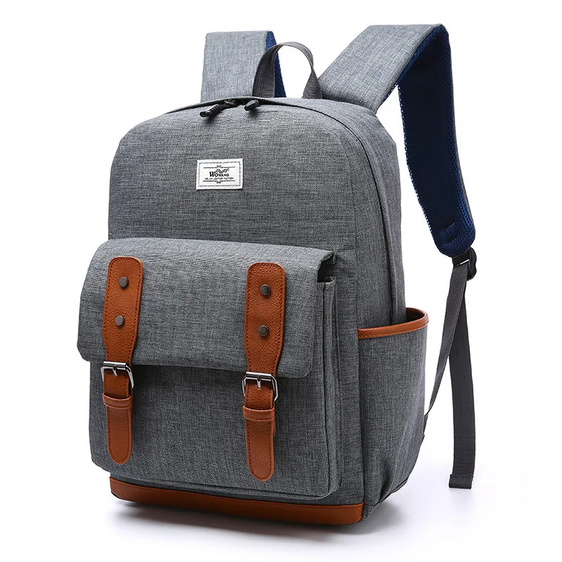 

[Backpack] Retro simple street college style backpack school season college and middle school students backpack