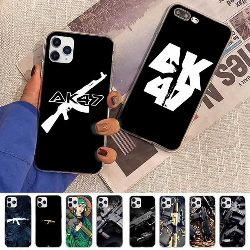 

AK47 Handgun Gun BUllets Phone Case for iPhone 11 12 13 mini pro XS MAX 8 7 6 6S Plus X 5S SE 2020 XR case