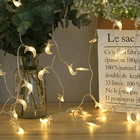 102040 LED Moon строка светильник Батарея батареях Moon кольцо Цветок с день спальни гостиной Свадебная вечеринка украшения на Рамадан светильник