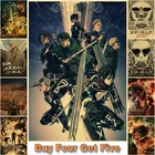 Плакаты из крафт-бумаги атака на Титанов, японское аниме, четкое изображение, украшение для гостиной, спальни, бара, кафе, украшение для дома