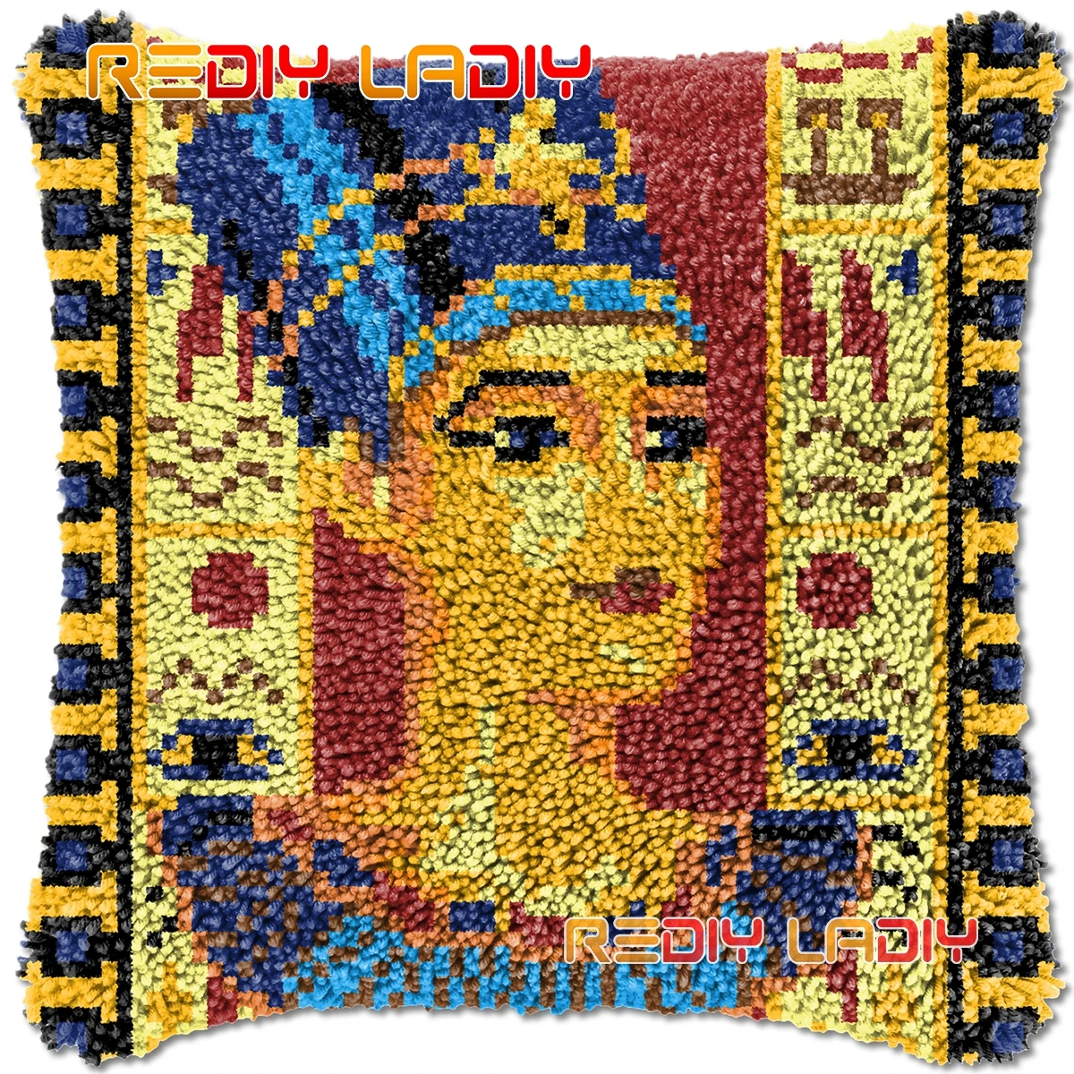 

Крючок на защелке, подушка, королева Египта, наборы для рукоделия, крупная акриловая пряжа, искусство, вязание крючком, подушка, чехол, хобби ...