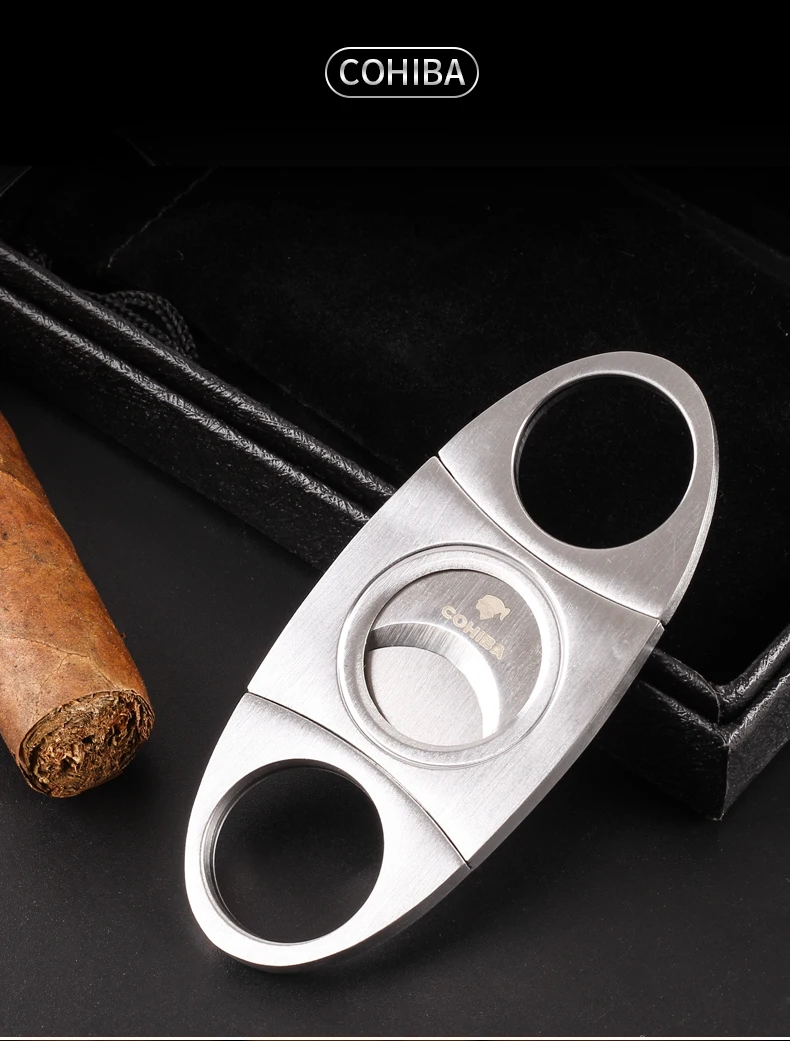 COHIBA сигары резак абсолютно нержавеющая сталь металл сигары резак гильотина сигары ножницы подарок портативные аксессуары для курения