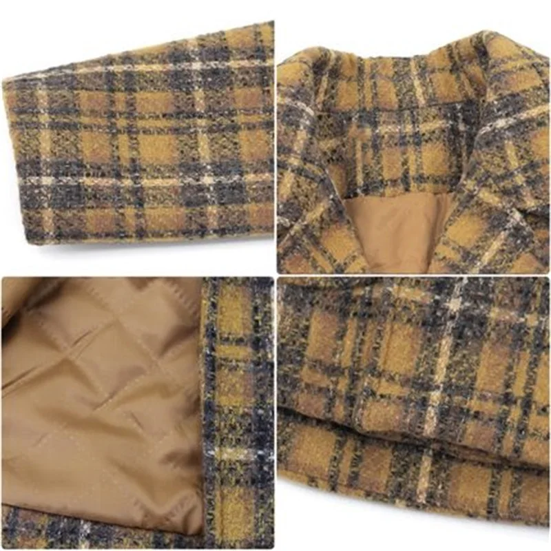 

Fashionable temperament women's suit jacket autumn and winter wild new Korean version of loose thick warm plaid woolen coat