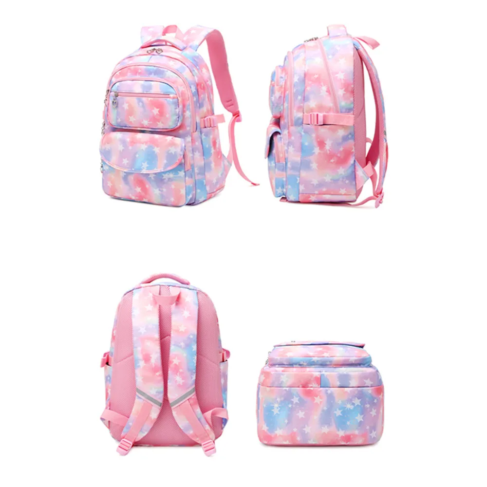 Cartoon Star Printing Girls School Backpacks Children Schoolbag for Girl Princess Backpack with Lunch Case Kids Bookbag Satchels