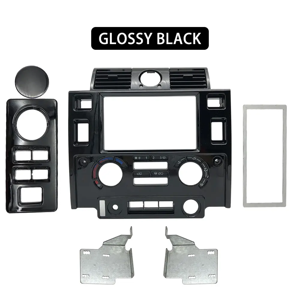 Car styling Tuning Interior Parts Double Din Fascia Kit for Land Rover Defender glossy black matt CARBON LOOK | Автомобили и