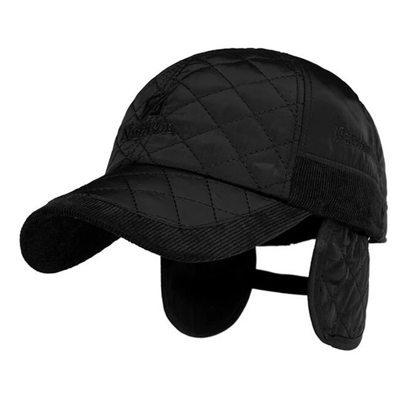 Xthree Winter Baseball Cap for men cap Ear Snowcap Snapback Hat For Men Bone Trucker Gorras | Аксессуары для одежды