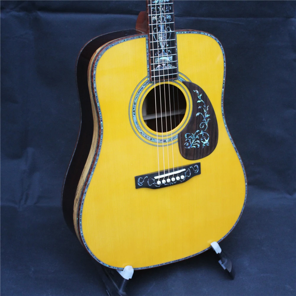 D style 41 дюймовая полностью твердая Акустическая гитара cocobolo deluxe с инкрустацией