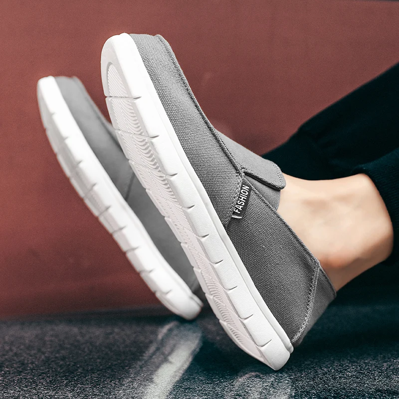 

2021 Spring Hot Sale Sweat-Absorbent Breathable Casual Canvas Men's Driving Shoes Walking Men Shoes Men Casual Shoes Sneakers