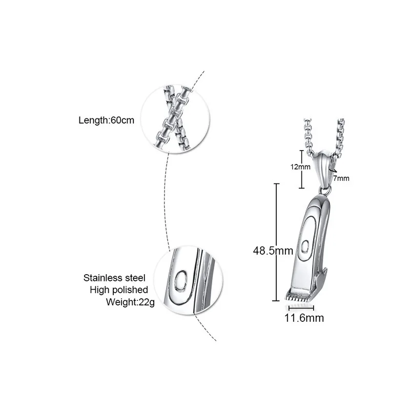 NHGBFT панк стиль бритвенный нож для бритья дизайн кулон ожерелье мужчин из