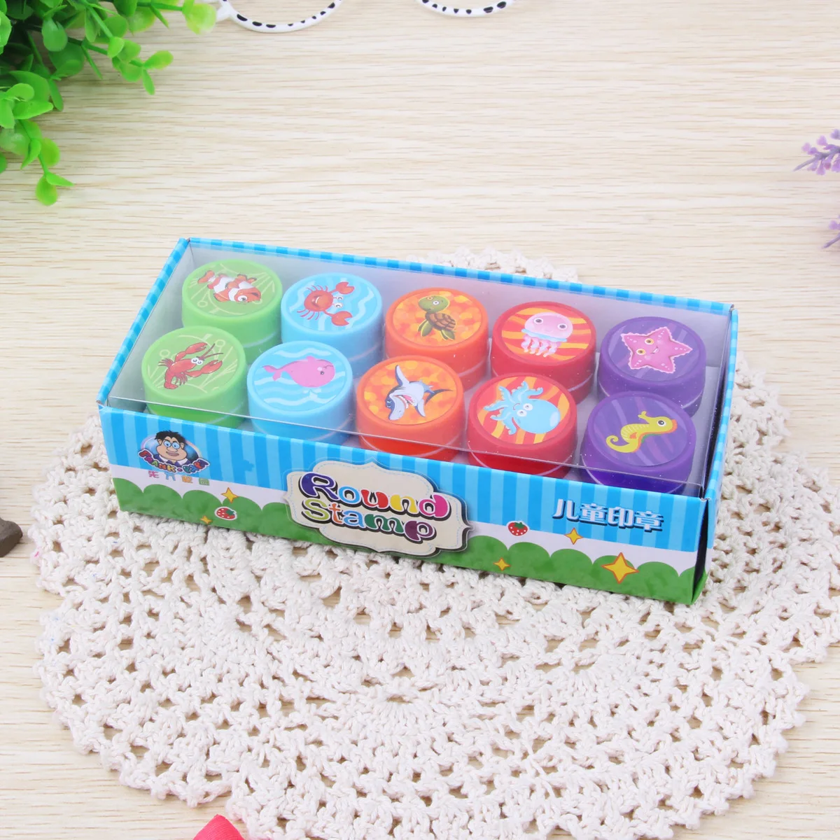 10 шт. веселые марки с животными на ферме моющиеся наклейки изображением кролика