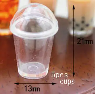 cups 5 шт. кукольный домик миниатюрные чашки для молока и чая соломинки DIY Мини еда Ремесло Ювелирные изделия Подвески посуда Siwan инструменты для моделирования - Цвет: cups