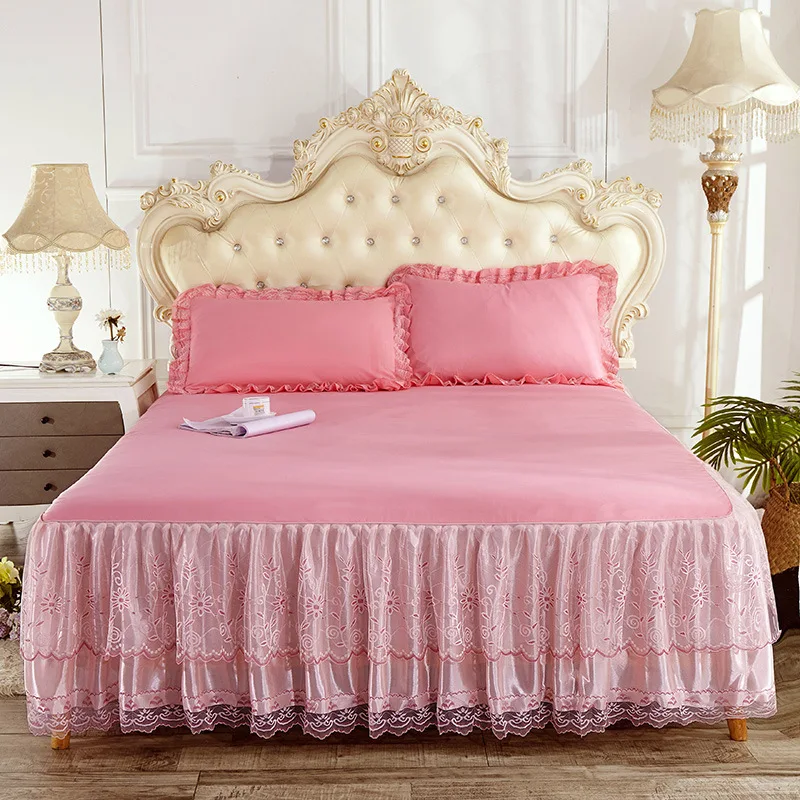 Bed Linen Cotton Lace Elastic Fitted Double Sheet Terry Hairy Queen Mattress Protector Bedding Set for Children Stretch Pad Cute | Дом и сад