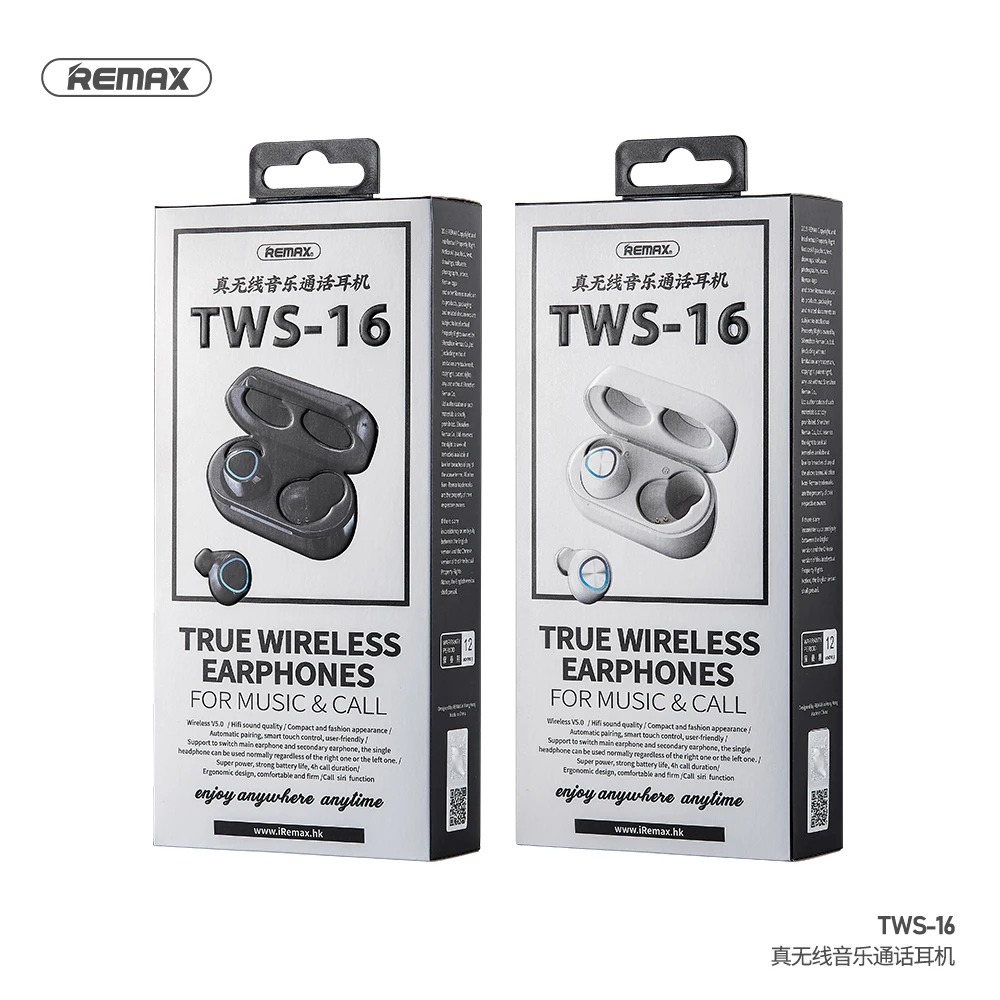 

REMAX Original TWS-16 Wireless Bluetooth Headset 5.0 Running Headset Stereo Subwoofer With Microphone Noise Reduction Earphone